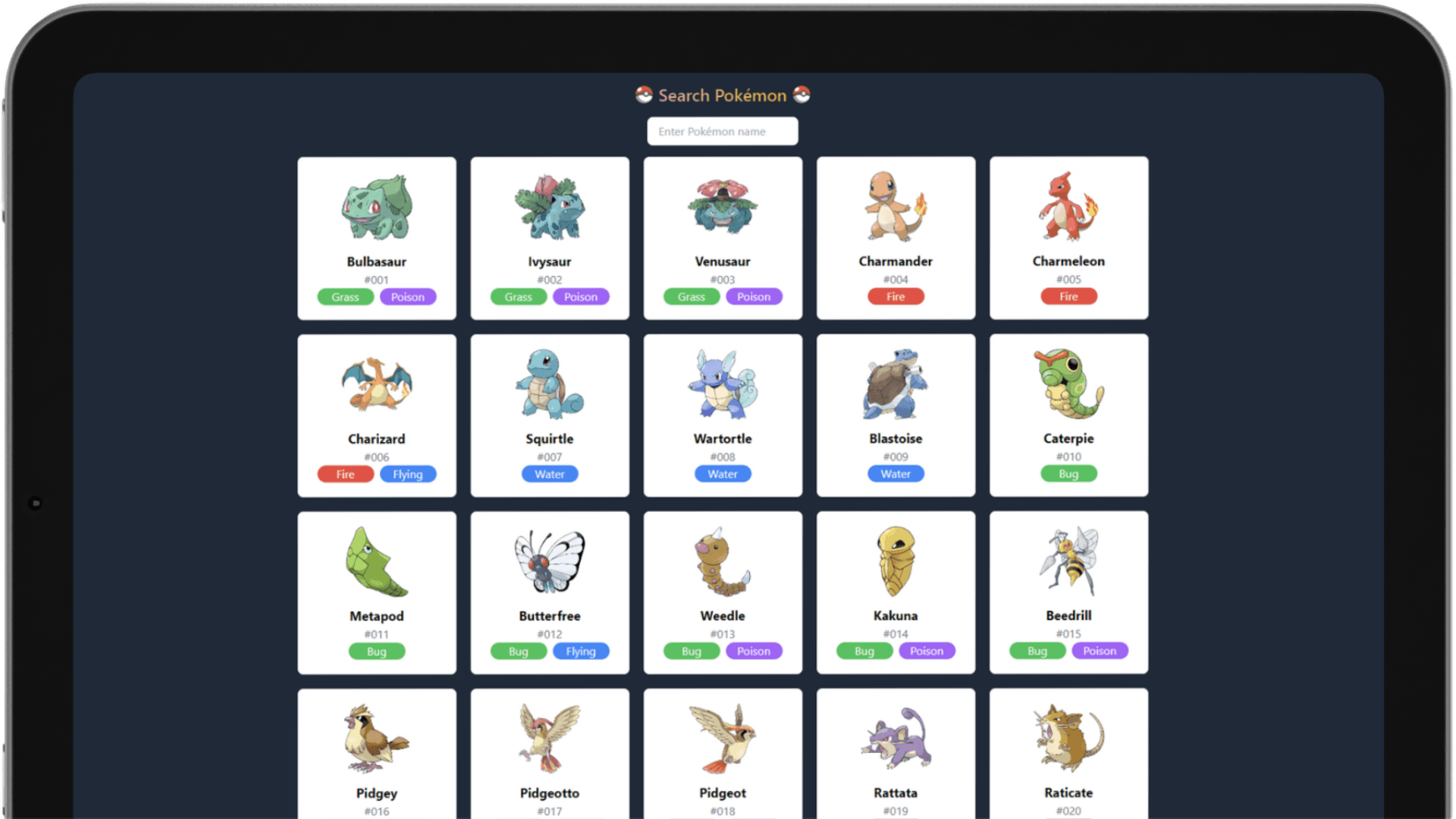 Pokemon Search App